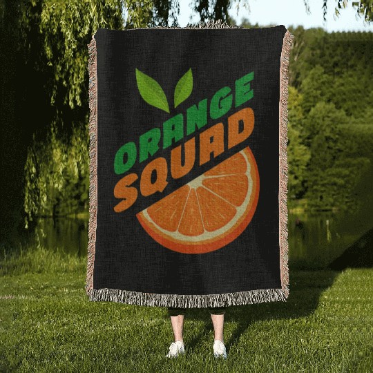 Orange Citrus Fruit Orange Lover Orange Squad Woven Blankets