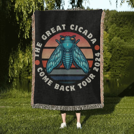 Cicada-Comeback-Insect-Magicicada- Woven Blankets