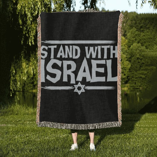 Stand With Israel Woven Blankets