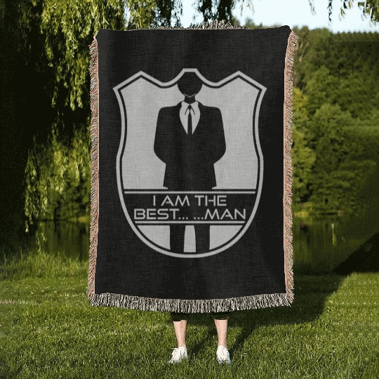Best Man Groomsmen Bride Groom Woven Blankets