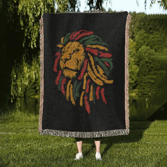Celebrate Juneteenth Lion African American Freedom Woven Blankets