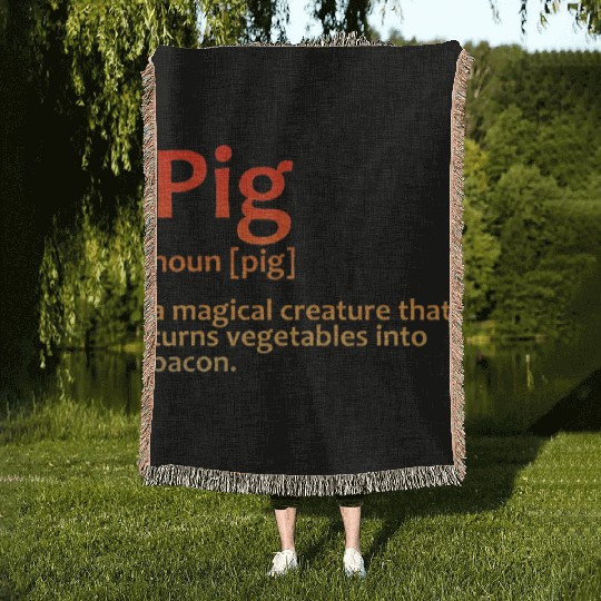 Best Bacon Design Pig Food Bacon Lover Woven Blankets
