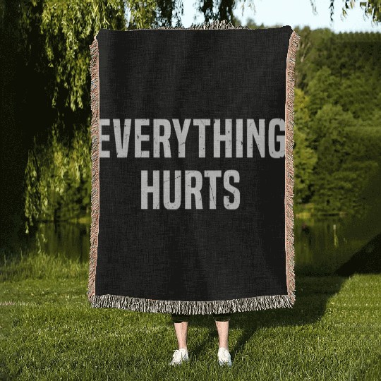 Gym Lover Funny, Everything Hurts Woven Blankets