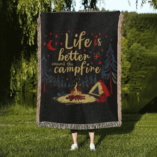 Camping-love-camping-lover- Woven Blankets