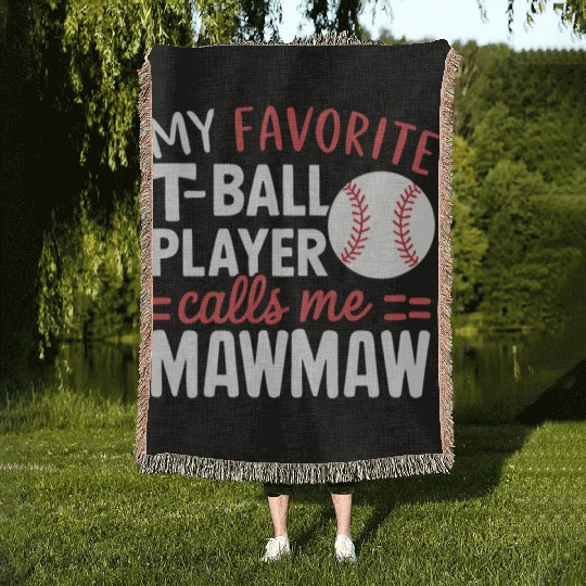 Baseball Grandma Grandmother Grandparents Day Woven Blankets