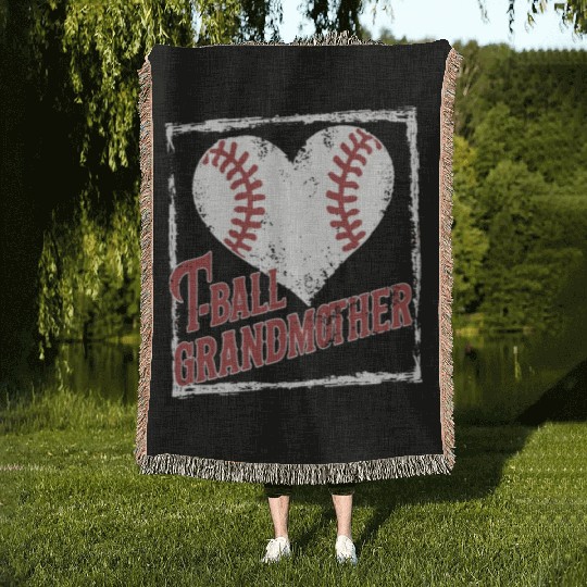 Baseball Grandma Grandmother Grandparents Day Woven Blankets