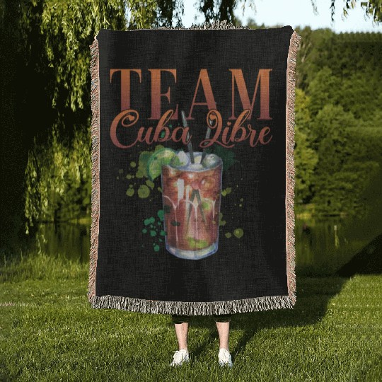 Team Cuba Libre Cocktail Bartender Woven Blankets