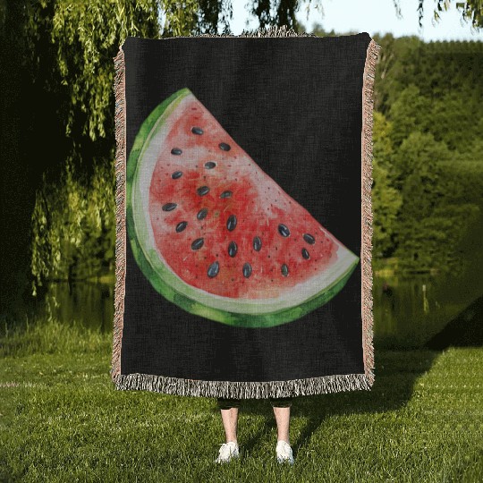 Watermelon Clipart - Fresh Summer Fruit Designs, Woven Blankets