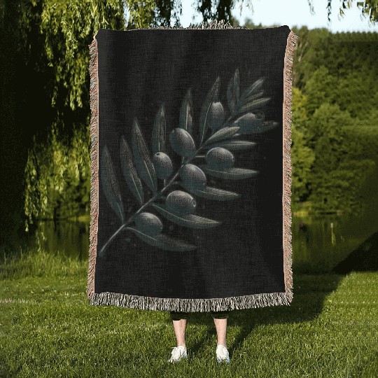 olive branch Woven Blankets