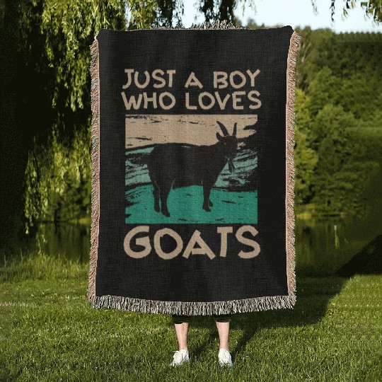 Cool Goat Design Goat Farmer Farming Lovers Woven Blankets