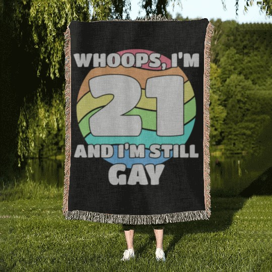 21st Birthday 21 BDay Lesbian Gay Bi Trans - Woven Blankets