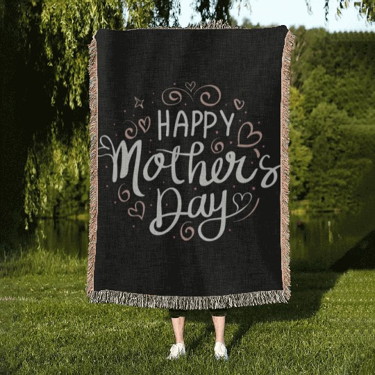 Mothers Day Mom Grandma Woven Blankets
