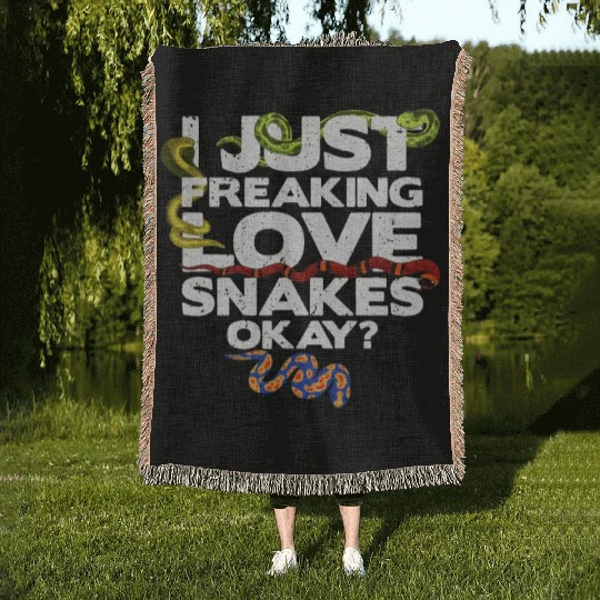 Snake Lover, Snake, Reptile Lover, Pet Snake Woven Blankets