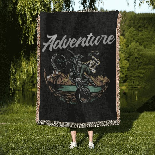 MOTOCROSS ITS TIME ADVENTURE Woven Blankets
