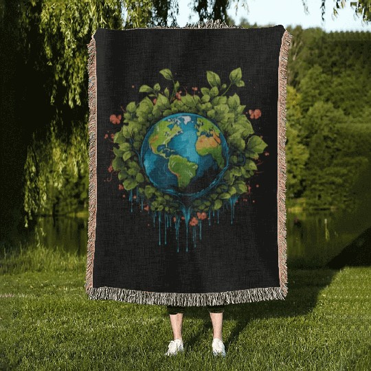 Respect Your Mother Earth Day Save Our Planet Woven Blankets