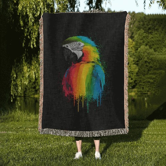 Macaw Parrot for a Bird Lover Animal Lover Woven Blankets