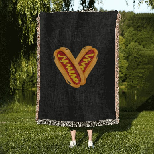 Hot Dog Adult Heart Valentines Day Woven Blankets