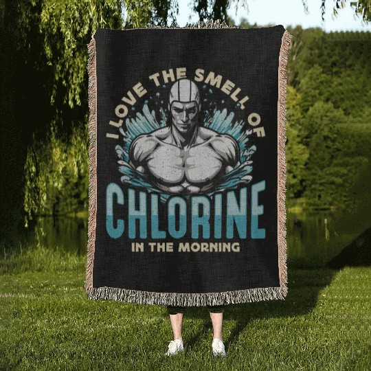 Swimmer I Love The Smell Of Chlorine Water Sports Woven Blankets