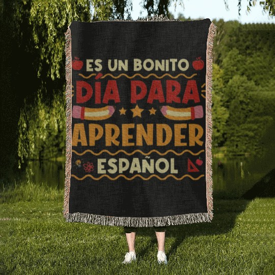 Espanol Maestra Hispanic Teacher Spanish Teacher Woven Blankets
