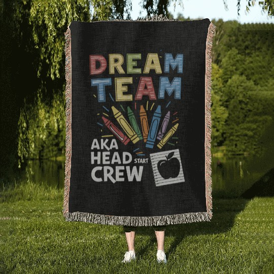 Head Start Dream Team Squad Teacher Back To School Woven Blankets