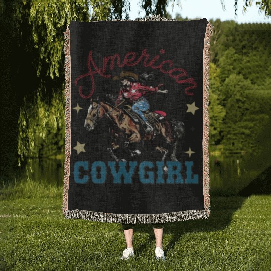 Rustic Ameircan Cowgirl Woven Blankets
