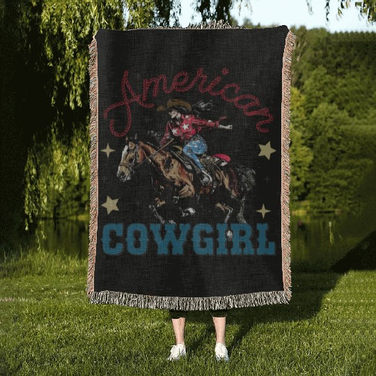 Rustic Ameircan Cowgirl Woven Blankets
