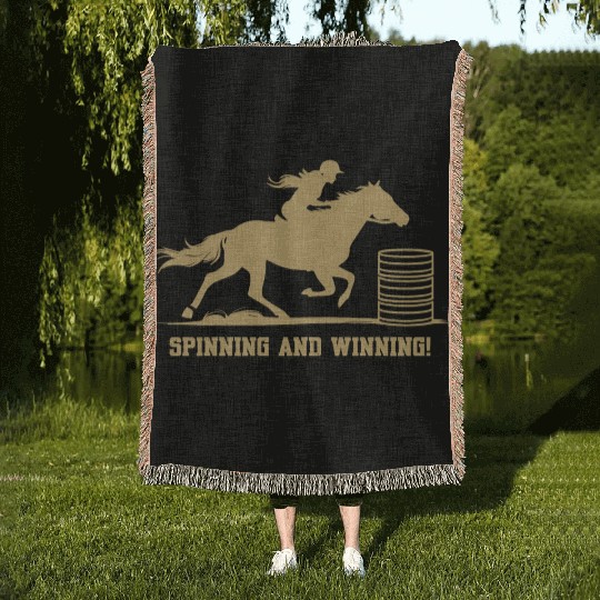 Barrel Racing Gifts Woven Blankets