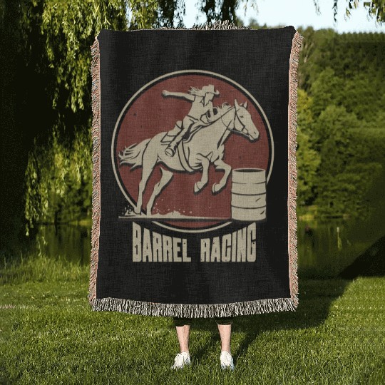Barrel Racing Gifts Woven Blankets