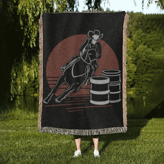 Barrel Racing Gifts Woven Blankets
