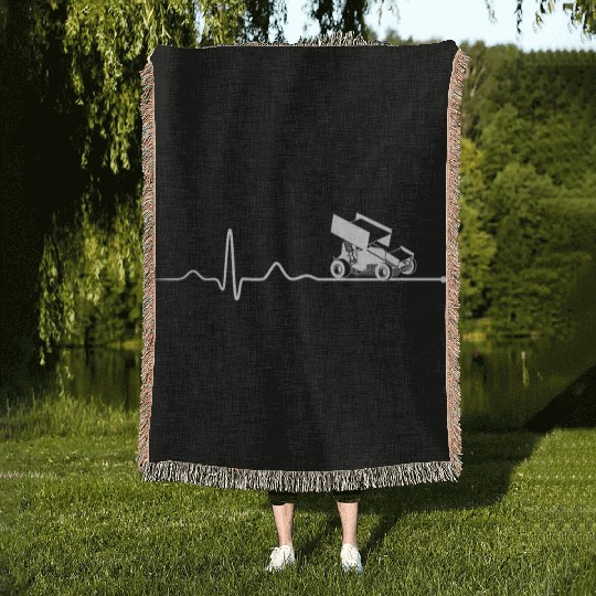 SPRINT CAR RACING Heartbeat Woven Blankets