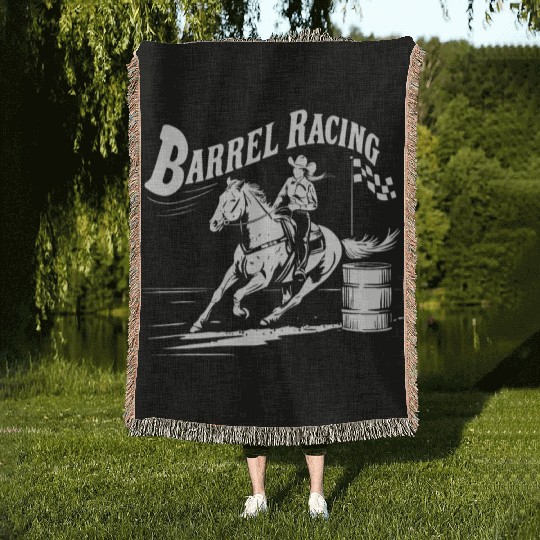 Barrel Racing Gifts Woven Blankets