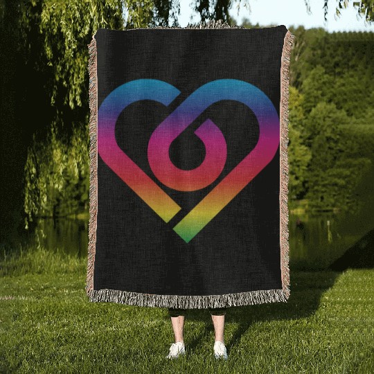 Rainbow Heart Homosexuality LGBT Love Woven Blankets
