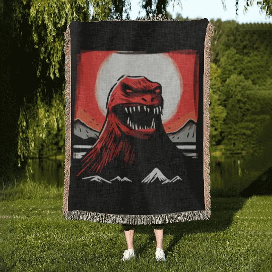 Red Sun Japan: Lizard Monster Woven Blankets