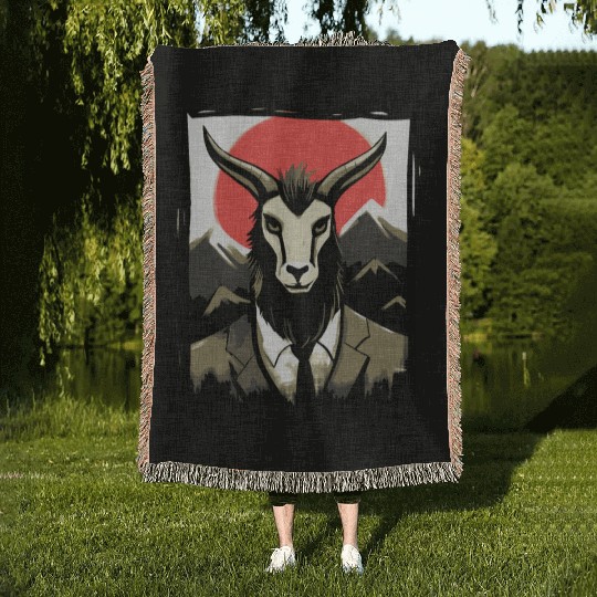 Japan Red Sun: Business Goat Woven Blankets