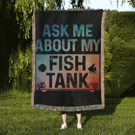 Fish Tank Art Fish Tank Aquarium Lover Woven Blankets