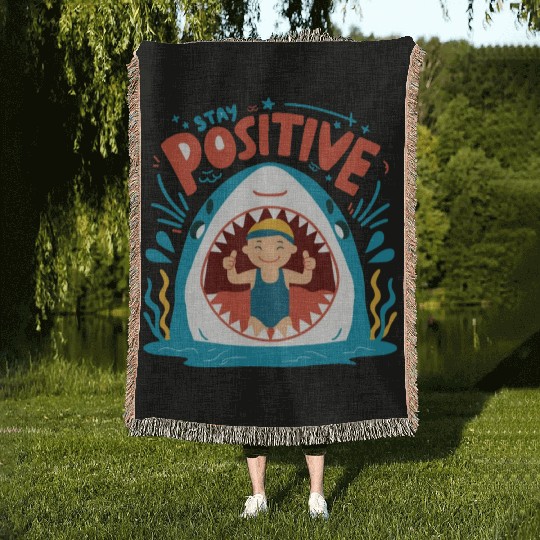Stay Positive Woven Blankets