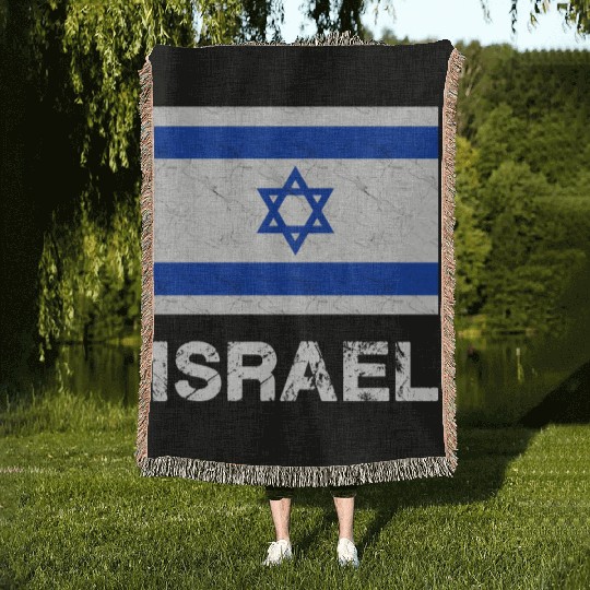 Israel Flag Woven Blankets