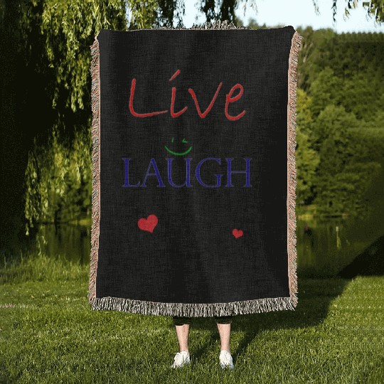 Live Laugh Love Woven Blankets