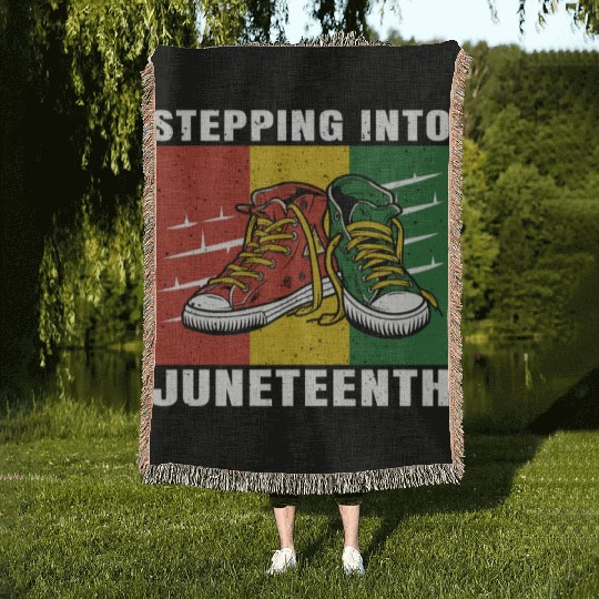 Stepping Into Juneteenth 2024 Afro American Woven Blankets