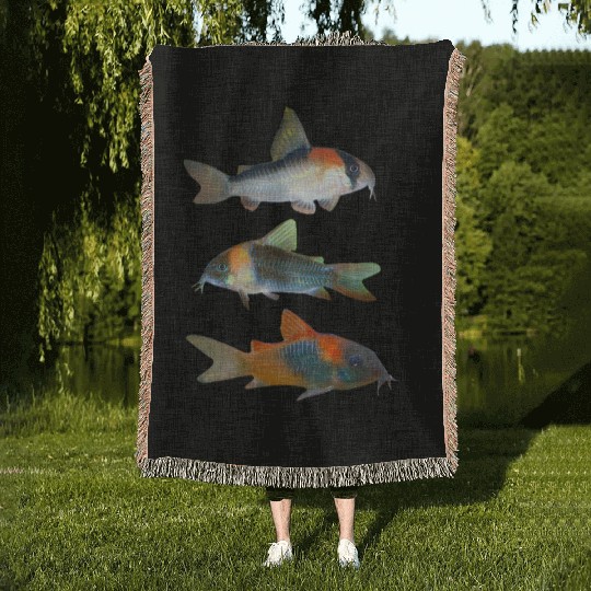 Adolfoi Corydoras Catfish Aquarium Fish Lovers Woven Blankets