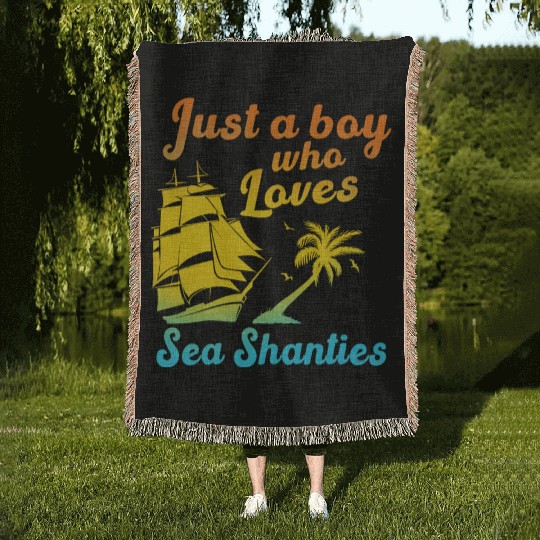 Sailor Meme Pirate Ship Ocean Sailing Woven Blankets