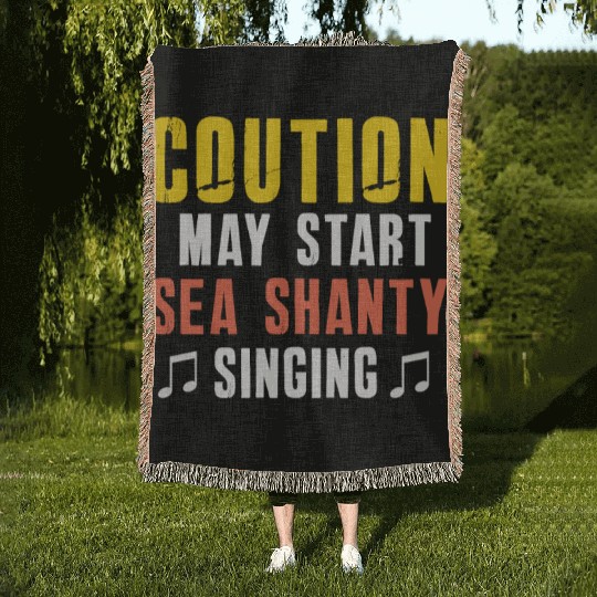 Sailor Meme Pirate Ship Ocean Sailing Woven Blankets