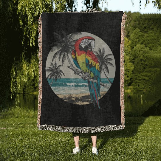 Macaw Parrot for a Bird Lover Animal Lover Woven Blankets