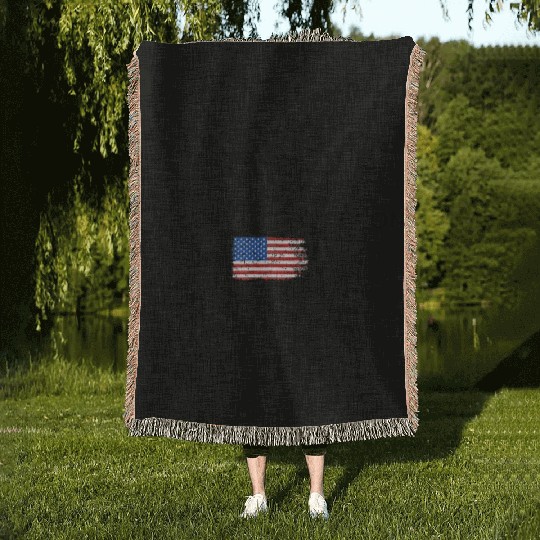 Joe Biden Vs Convicted Felon Funny 2024 Flag Woven Blankets