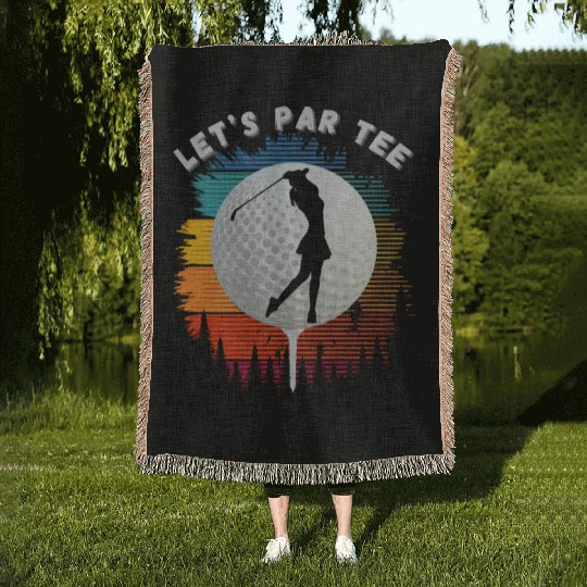 Let's Par Woven Blankets Golfer Silhouette women Golfer