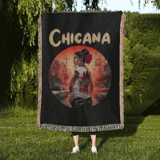 Chicana Lowrider Clothes Mexican American Woven Blankets