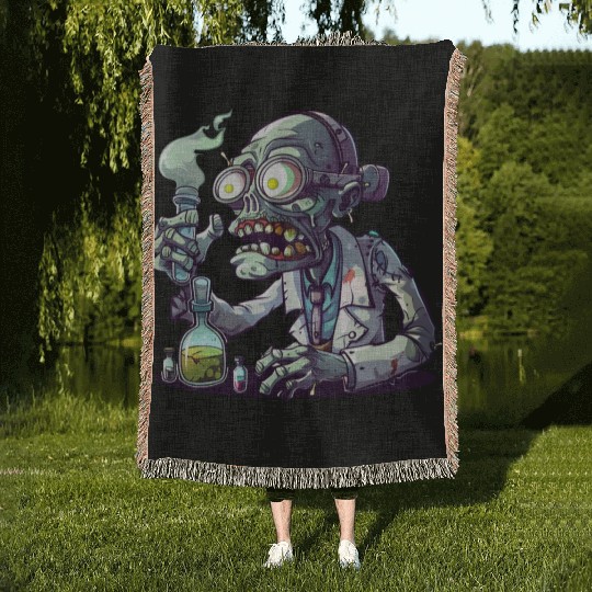 Scientific research zombies Woven Blankets