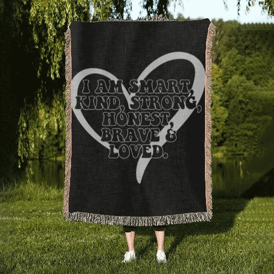 Daily Affirmation Uplifting Quotes Positive Woven Blankets