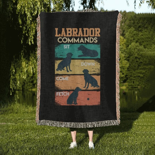 Labrador COMMANDOS Labrador Lovers Funny Woven Blankets