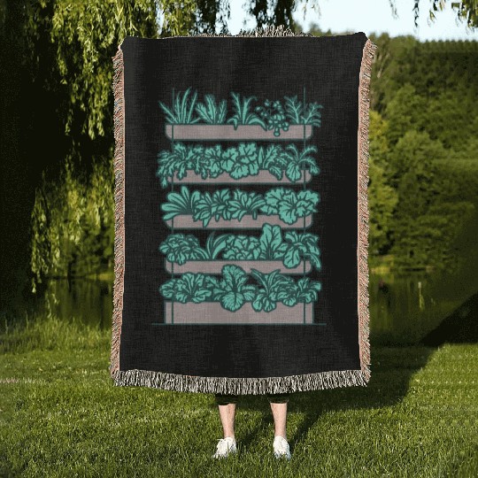 Vertical Vegetable Veggie Garden Woven Blankets